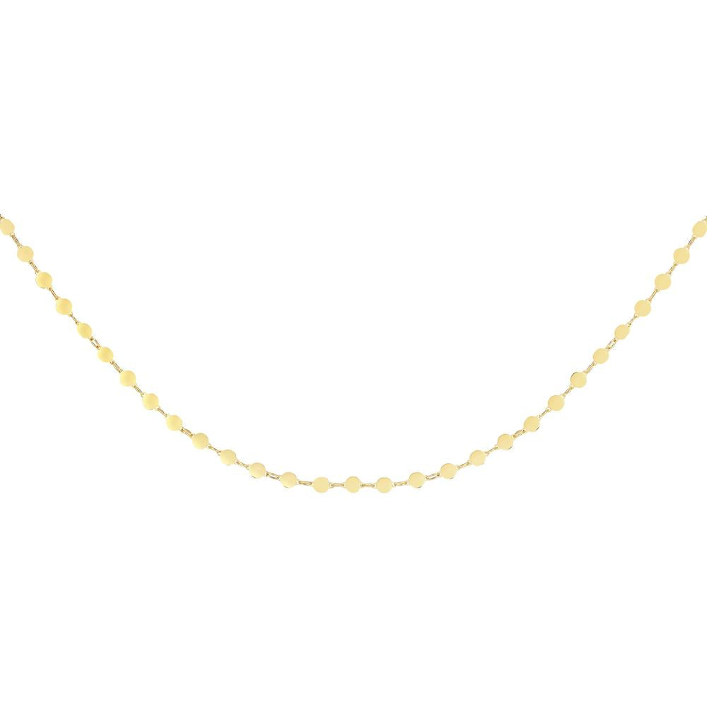 14K Yellow Gold 7" Polished Mirror Chain Bracelet with Lobster Clasp by Orozza Fine Jewelry