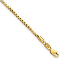14K Yellow Gold 7" Round Box Chain Bracelet with Lobster Clasp by Oro Pregiato