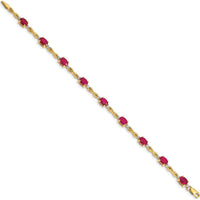 14K Yellow Gold 7" Ruby and Diamond Infinity Bracelet - 0.6 Carats Total Ruby Weight by Monteluci Fine Jewelry