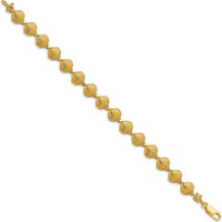 14K Yellow Gold 7" Scallop Shell Bracelet with Textured Design by Oro Pregiato