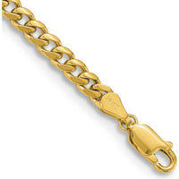 14K Yellow Gold 7" Solid Miami Cuban Link Bracelet - 4.25mm Width with Lobster Clasp by Oro Pregiato