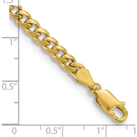 14K Yellow Gold 7" Solid Miami Cuban Link Bracelet - 4.25mm Width with Lobster Clasp by Oro Pregiato