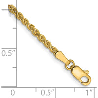 14K Yellow Gold 7" Spiga Bracelet with Lobster Clasp - 2.1mm Wheat Chain Design by Oro Pregiato