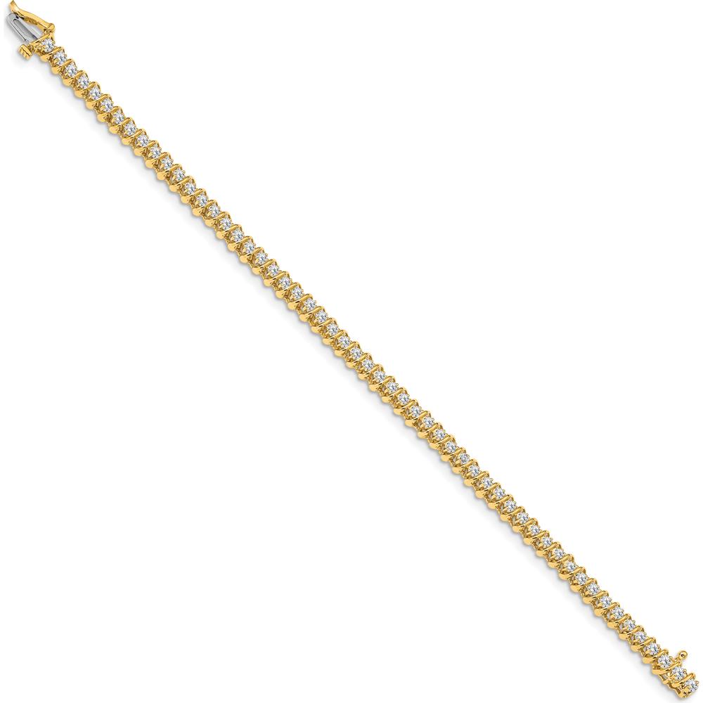 14K Yellow Gold 7" Spiral Tennis Bracelet Mounting for Round Diamonds - 0.93 Carat Total Mounting Weight by Oro Pregiato