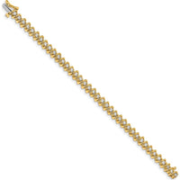 14K Yellow Gold 7" Spiral Tennis Bracelet with 2.25 Carat Total Round Diamonds by Monteluci Fine Jewelry