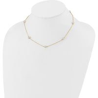 14K Yellow Gold 7-Station Freshwater Cultured Pearl Necklace - 5-6mm Pearls by Monteluci Fine Jewelry