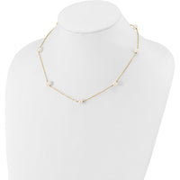 14K Yellow Gold 7-Station Freshwater Cultured Pearl Necklace - 7-8mm Pearls by Monteluci Fine Jewelry