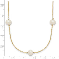 14K Yellow Gold 7-Station Freshwater Cultured Pearl Necklace - 7-8mm Pearls by Monteluci Fine Jewelry