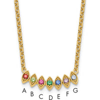 14K Yellow Gold 7-Stone Birthstone Pendant Necklace Mounting for Custom Gemstones - Personalized Mother's Jewelry by Oro Pregiato