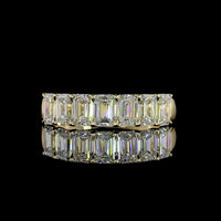14K Yellow Gold 7-Stone Emerald Cut Lab Diamond Eternity Band - 2.14 Carat Total Weight, E-F Color, VS1 Clarity - Covaloro Fine Jewelry