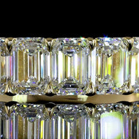 14K Yellow Gold 7-Stone Emerald Cut Lab Diamond Eternity Band - 2.14 Carat Total Weight, E-F Color, VS1 Clarity - Covaloro Fine Jewelry