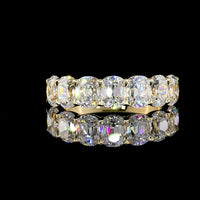 14K Yellow Gold 7-Stone Eternity Band with Antique Cushion Cut Lab Diamonds - 2.17 Carats Total Diamond Weight E-F VS1 - Covaloro Fine Jewelry