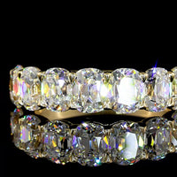 14K Yellow Gold 7-Stone Eternity Band with Antique Cushion Cut Lab Diamonds - 2.17 Carats Total Diamond Weight E-F VS1 - Covaloro Fine Jewelry