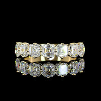 14K Yellow Gold 7-Stone Eternity Band with Asscher Cut Lab Diamonds - 2.19 Carat Total Weight, E-F Color VS Clarity - Covaloro Fine Jewelry