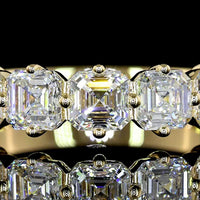 14K Yellow Gold 7-Stone Eternity Band with Asscher Cut Lab Diamonds - 2.19 Carat Total Weight, E-F Color VS Clarity - Covaloro Fine Jewelry