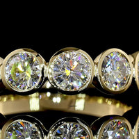 14K Yellow Gold 7-Stone Eternity Band with Bezel Set Round Lab Diamonds - 2.00 Carat Total Diamond Weight - Covaloro Fine Jewelry
