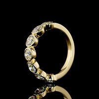 14K Yellow Gold 7-Stone Eternity Band with Bezel Set Round Lab Diamonds - 2.00 Carat Total Diamond Weight - Covaloro Fine Jewelry