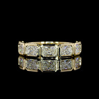 14K Yellow Gold 7-Stone Eternity Band with East-West Bezel Set Radiant Cut Natural Diamonds - 2.05 Carat Total Weight - Covaloro Fine Jewelry