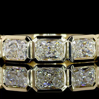 14K Yellow Gold 7-Stone Eternity Band with East-West Bezel Set Radiant Cut Natural Diamonds - 2.05 Carat Total Weight - Covaloro Fine Jewelry