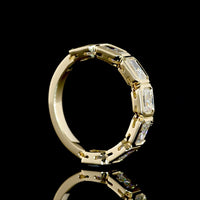 14K Yellow Gold 7-Stone Eternity Band with East-West Bezel Set Radiant Cut Natural Diamonds - 2.05 Carat Total Weight - Covaloro Fine Jewelry