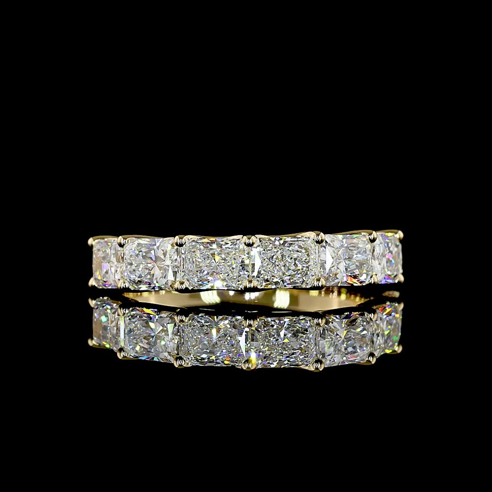 14K Yellow Gold 7-Stone Eternity Band with East-West Set Radiant Cut Lab Diamonds in U-Prong Setting - 2.00 Carat Total Weight - Covaloro Fine Jewelry