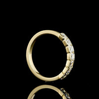 14K Yellow Gold 7-Stone Eternity Band with Half-Bezel Set Asscher Cut Lab Diamonds - 0.96 Carats Total Diamond Weight - Covaloro Fine Jewelry