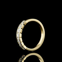 14K Yellow Gold 7-Stone Eternity Band with Half-Bezel Set Asscher Cut Lab Diamonds - 0.96 Carats Total Diamond Weight - Covaloro Fine Jewelry