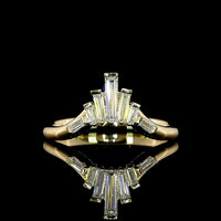 14K Yellow Gold 7-Stone Eternity Band with North-South Baguette Lab Diamonds - 0.35 Carat Total Weight, E-F Color VS Clarity - Covaloro Fine Jewelry