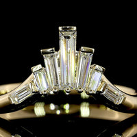 14K Yellow Gold 7-Stone Eternity Band with North-South Baguette Lab Diamonds - 0.35 Carat Total Weight, E-F Color VS Clarity - Covaloro Fine Jewelry