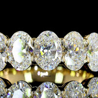 14K Yellow Gold 7-Stone Eternity Band with North-South Prong Set Oval Lab Diamonds - 2.98 Carat Total Weight - Covaloro Fine Jewelry