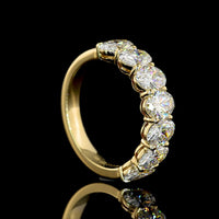 14K Yellow Gold 7-Stone Eternity Band with North-South Prong Set Oval Lab Diamonds - 2.98 Carat Total Weight - Covaloro Fine Jewelry