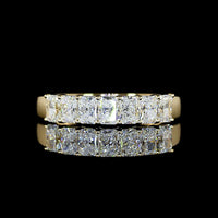 14K Yellow Gold 7-Stone Eternity Band with North-South Prong Set Radiant Cut Lab Diamonds - 1.01 Carats Total Diamond Weight - Covaloro Fine Jewelry