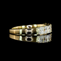 14K Yellow Gold 7-Stone Eternity Band with North-South Prong Set Radiant Cut Lab Diamonds - 1.01 Carats Total Diamond Weight - Covaloro Fine Jewelry