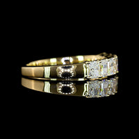 14K Yellow Gold 7-Stone Eternity Band with North-South Prong Set Radiant Cut Lab Diamonds - 1.01 Carats Total Diamond Weight - Covaloro Fine Jewelry