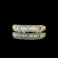 14K Yellow Gold 7-Stone Eternity Band with Prong Set Emerald Cut Lab Diamonds - 1.07 Carat Total Diamond Weight - Covaloro Fine Jewelry