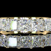 14K Yellow Gold 7-Stone Eternity Band with Prong Set Princess Cut Lab Diamonds - 1.13 Carats Total Diamond Weight - Covaloro Fine Jewelry