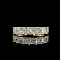 14K Yellow Gold 7-Stone Eternity Band with Prong Set Princess Cut Lab-Grown Diamonds - 2.14 Carat Total Diamond Weight - Covaloro Fine Jewelry