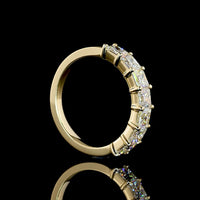 14K Yellow Gold 7-Stone Eternity Band with Prong Set Princess Cut Lab-Grown Diamonds - 2.14 Carat Total Diamond Weight - Covaloro Fine Jewelry