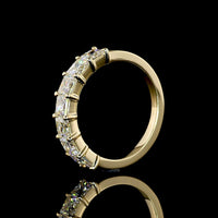 14K Yellow Gold 7-Stone Eternity Band with Prong Set Princess Cut Lab-Grown Diamonds - 2.14 Carat Total Diamond Weight - Covaloro Fine Jewelry