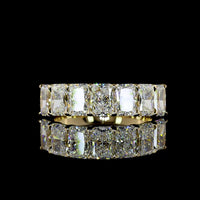 14K Yellow Gold 7-Stone Eternity Band with Prong Set Radiant Cut Lab Diamonds - 3.05 Carats Total Diamond Weight - Covaloro Fine Jewelry