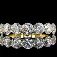 14K Yellow Gold 7-Stone Eternity Band with Round Brilliant Cut Lab Diamonds - 2.07 Carat Total Diamond Weight - Covaloro Fine Jewelry