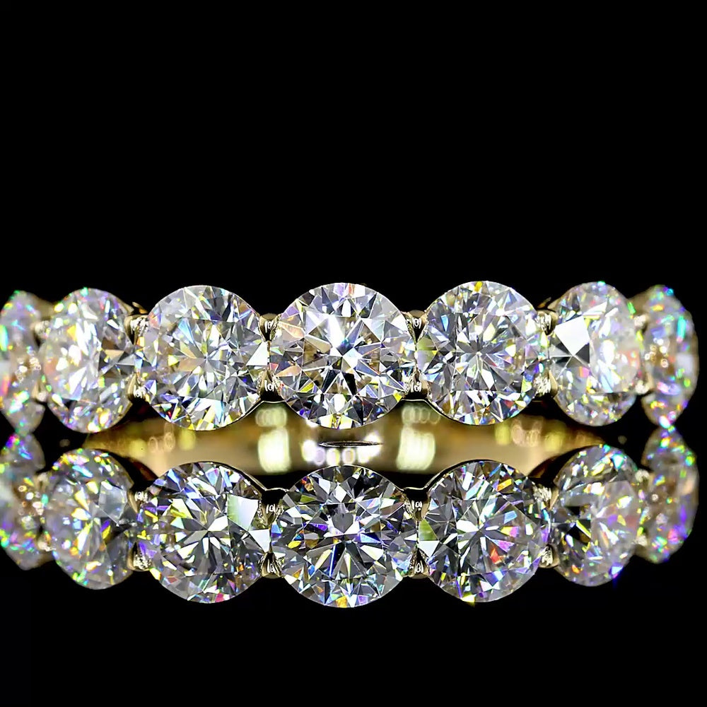 14K Yellow Gold 7-Stone Eternity Band with Round Brilliant Cut Lab Diamonds - 2.07 Carat Total Diamond Weight - Covaloro Fine Jewelry