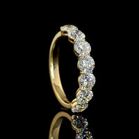 14K Yellow Gold 7-Stone Eternity Band with Round Brilliant Cut Lab Diamonds - 2.07 Carat Total Diamond Weight - Covaloro Fine Jewelry