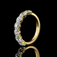 14K Yellow Gold 7-Stone Eternity Band with Round Brilliant Cut Lab Diamonds - 2.07 Carat Total Diamond Weight - Covaloro Fine Jewelry