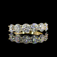 14K Yellow Gold 7-Stone Eternity Band with Round Brilliant Lab Diamonds - 3.05 Carats Total Diamond Weight - Covaloro Fine Jewelry