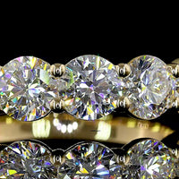 14K Yellow Gold 7-Stone Eternity Band with Round Brilliant Lab Diamonds - 3.05 Carats Total Diamond Weight - Covaloro Fine Jewelry
