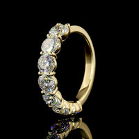 14K Yellow Gold 7-Stone Eternity Band with Round Brilliant Lab Diamonds - 3.05 Carats Total Diamond Weight - Covaloro Fine Jewelry