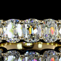14K Yellow Gold 7-Stone Eternity Band with U-Prong Set Antique Cushion Cut Lab Diamonds - 3.74 Carat Total Weight - Covaloro Fine Jewelry
