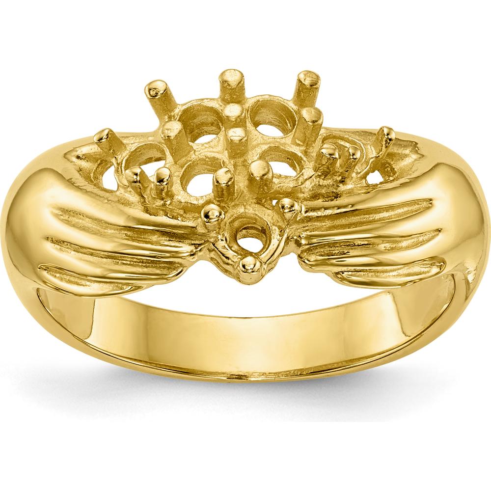 14K Yellow Gold 7-Stone Family Ring Mounting with Prong Settings - Round 2.5mm by Oro Pregiato