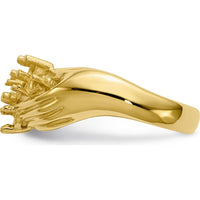 14K Yellow Gold 7-Stone Family Ring Mounting with Prong Settings - Round 2.5mm by Oro Pregiato